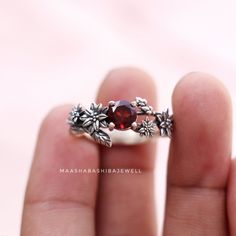 Natural Garnet Ring, Flower Design Ring, 925 Sterling Silver Ring, Red Garnet Ring, Birthstone Ring, Wedding Ring, Women Ring, Gift For Her SHOP LINK:- https://www.etsy.com/shop/MaaShabashibaJewell?ref=seller-platform-mcnav 》D E T A I L S《 Gemstone: Natural Garnet                 Gem Color: Red                     Gem Shape: Round                                Gem Category: Cut                  Metal: 925 Sterling Silver Purity: 925 Parts Per 1000 Setting Type: Prong Set Silver Polish: High Rin Wedding Silver Garnet Birthstone Ring, Red Flower Shaped Gemstone Jewelry, Red Flower-shaped Gemstone Jewelry, Flower Shaped Ruby Ring As A Gift, Round Ruby Flower Promise Ring, Red Sterling Silver Birthstone Ring For Wedding, Fine Jewelry Ruby Ring With Flower Shape, Ruby Gemstone Flower Ring Gift, Fine Jewelry Flower-shaped Ruby Ring Gift