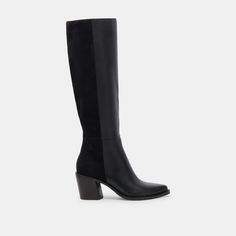 KRISTY Boots Black Leather | Women's Luxe Knee-High Black Boots Black High Boots, Black Knee High Boots, Exclusive Shoes, Midi Skirts, Pleated Midi Skirt, Black Leather Boots, Mini Dresses, Boots Black, Knee High Boots