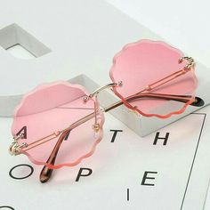 Cute Sun Glasses, Wavy Edges, Metal Frame Glasses, Cute Sun