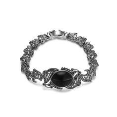 PRICES MAY VARY. BLACK ONYX BRACELET - This black vintage bracelet is made of marcasite and black onyx, the boho style bracelet with clasp is easy to put on and take off. UNIQUE VINTAGE DESIGN - This link bracelet with chain design, unique handmade craftsmanship, comfortable to wear, no fading. CLOTHING MATCHING - Bracelets for women as accessories for clothing matching, not only suitable for daily wear, but also suitable for some important occasions, for example, parties, proms, cocktails and o Infinity Bracelets, Boho Style Bracelets, Black Onyx Bracelet, Infinity Jewelry, Onyx Bracelet, Vintage Bracelet, Gold Band Ring, Black Bracelets, Chain Design