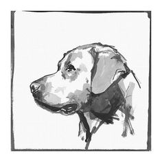 a black and white drawing of a dog