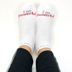 i am powerful socks with motivational words Comfortable Functional White Socks, Comfortable White Functional Socks, Breathable White Socks, Comfortable Breathable White Socks, White Breathable Socks, Comfortable White Breathable Socks, Comfortable Sweat-resistant White Socks, Comfortable Sweat Resistant White Socks, Lightweight Comfortable White Socks