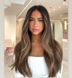 Lowlight Balayage, Brownie Batter Hair Color, Brunette Hair Extensions, Balyage Long Hair, Brown Hair Ideas, Light Brunette Hair, Look And Find, Effortless Waves