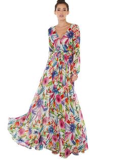 Lantern Sleeve V Neck Tie Leaf Print Swing Dress kakaclo Mob Dress, Bohemian Women, Langer Rock, Retro Wedding, Beach Maxi Dress, Printed Long Dresses, Elegant Dresses For Women, Sleeves Clothing, Long Skirts