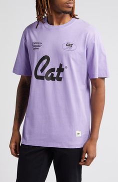 Stand out in this cheery lilac-hued cotton T-shirt stamped with graphics that mark you as industrious. 29 1/2" length (size Medium) Crewneck Short sleeves 100% cotton Machine wash, dry flat Made in Italy Buy A Cat, Open House, Cotton T Shirt, Cotton Tshirt, Graphic T Shirt, Lilac, Graphic Tshirt, Tee Shirts, In Italy