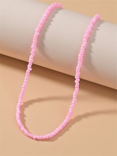 Color: Pink Gender: Women Material: PMMA Quantity: 1 piece Style: Fashionable Details: Beaded Type: Beaded IN Length 14.6-17.3 This data was obtained from manually measuring the product, it may be off by 1-2 CM. Diy Jewelry Unique, Womens Chokers, Handmade Jewelry Tutorials, Chakra Jewelry, Belly Chain, Glasses Chain, Beaded Choker Necklace, Seed Bead Necklace, Bead Jewellery