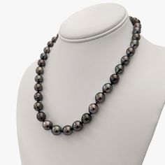 Embrace the allure of this exquisite Tahitian Pearls necklace, elegantly held together with a 14K Yellow Gold interlocking clasp. This beautiful necklace spans a length of 18" (~46cm), with a substantial weight of 47.8g, that affirms its quality and durability. The colors of these pearls are a testament to the wonders of nature. These cultured Tahitian pearls present a spectrum of 100% natural colors, including Purple, Cherry, and Green Cherry hues. These colors are further accentuated with char Tahitian Pearls Necklace, Green Cherries, Tahitian Pearl Necklace, Wonders Of Nature, Pearls Necklace, Pearl Strands, Tahitian Pearls, Green And Pink, Beautiful Necklace