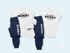 Personalized coming home outfit for mom, dad, and baby with shirt and jogger pants sweats set.  Great as a cute pregnancy announcement picture outfit, or babyshower gift for new mom and dad. Available in X Small to 2X Large sizes. EACH PIECE SOLD SEPARATELY OR AS 1 SET FOR MOMMY, DADDY, OR BABY. TO SEE MY STOREFRONT FOR MORE ITEMS, GO HERE 👉🏼 https://www.etsy.com/shop/GBVC 🌺SIZING AND MATERIAL INFO🌺 ♦ UNISEX FIT SHIRT AND JOGGERS THAT ARE RELAXED FIT (FOR WOMEN, SIZE DOWN IF YOU WANT A MORE Baby Announcement Gifts, Mom Dad And Baby, Pregnancy Announcement Pictures, Sweats Set, Baby Hospital Outfit, Mom Dad Baby, Cute Pregnancy Announcement, Baby Coming Home Outfit, Hospital Outfit