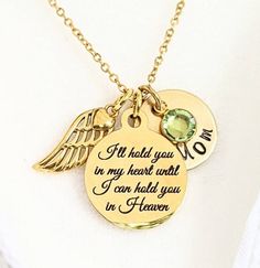 I'll hold you in my heart until I Hold you in Heaven - Remembrance Necklace. Remembrance Necklaces, Stainless Steel Chain Necklace, Steel Necklace, Hold You, Stainless Steel Necklace, Steel Chain, Stainless Steel Chain, Heart Charm, Silver Necklaces