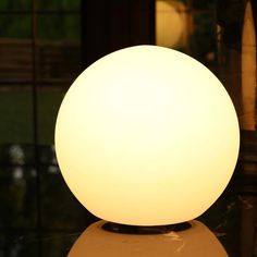 a white light sitting on top of a table