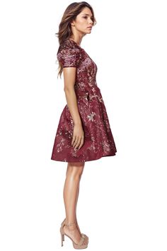 NOW AVAILABLE FOR MADE TO ORDER! 4-6 week delivery time From Rene Ruiz Collection, a striking puff sleeve cocktail dress crafted from exquisite French brocade border print fabric. With meticulous attention to detail, this creation embodies timeless elegance and modern sophistication. STYLE RRCLN2323 Lantern sleeve Boarder print brocade Shoulder to hem measurement: 38" Model height: 6'0 with heels Model is wearing a size 2 (Bust: 36" Waist: 27" Hip: 38") FULLY EXCHANGEABLE OR RETURNABLE RETURN PO Border Print Fabric, Pre Fall Collection, Dress Crafts, Border Print, Lantern Sleeve, Lantern Sleeves, Real Women, Print Fabric, Model Height