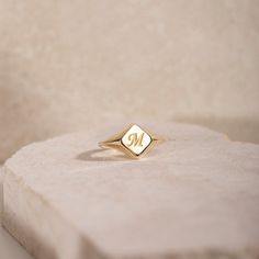 Personalized Ring 14K Solid Gold for Women - Initial Letter Signet Ring - Christmas Gift Write your name initial or your beloved's one. 100% handcrafted with love! ● Metal: 14K Solid Gold, 14K Solid White Gold ● Choose from the drop down menus the available option (Ring Size, Metal) and leave us a note for any special requirements. ● All our pieces are delivered beautifully packaged and gift ready. The gift wrap consists of a jewelry box and a certificate of our workshop for the metal. ● We need 5 days at least for its production. If you need your order on a specific date, please contact us. ●All orders are shipped worldwide via FedEx Express for speed and security. The estimated delivery time is 3 days to the US and Europe and 5 days to anywhere else. Instagram: https://www.instagram.com/ Elegant 14k Gold Engraved Initials Ring, Elegant 14k Gold Initial Ring With Engraving Option, Minimalist Monogram Initial Ring, Personalized Gold Initial Ring Minimalist Style, Gold Minimalist Personalized Initial Ring, Classic Rectangular Signet Ring With Initials, Classic Yellow Gold Signet Ring With Initials, Timeless Jewelry With Initials For Anniversary, Personalized Gold Minimalist Initial Ring