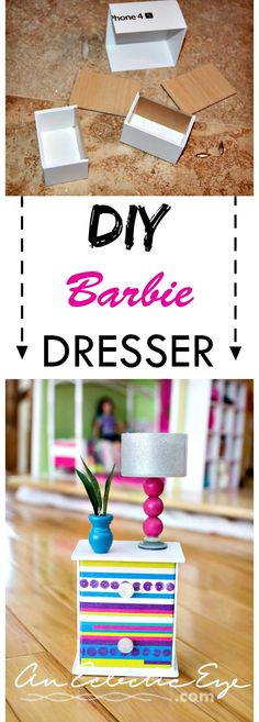 the diy barbie dresser is made out of cardboard