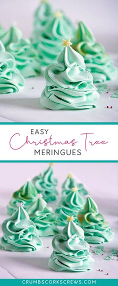 easy christmas tree meringue recipe with green frosting