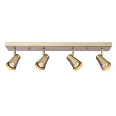 four light brass track lighting fixture