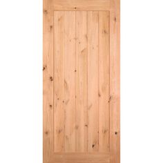 a wooden door with no glass on the top and bottom paneled in light wood