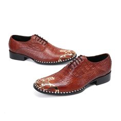 Looking for splendid Oxford shoes? Get these men's dress shoes. Crafted with a lace-up closure that complements their chic appeal, they ensure stability. Made from genuine leather, they feature a pointed toe and solid pattern for simplicity. Synthetic leather insole and rubber outsole offer comfort throughout the day. Specifications Upper-Genuine Leather Type: Cow LeatherUpper Material: Genuine LeatherToe Shape: Pointed toeToe: Pointed ToeShoes Type: OxfordsSeason: Spring/AutumnPattern Type: SolidOutsole Material: RubberOrigin: Mainland ChinaOccasion: WeddingName 8: leather shoes menName 7: zapatos de hombreName 6: Zapatos HombreName 5: men Leather shoesName 4: formal shoes menName 3: men dress shoes leatherName 2: Leather Dress menName 1: Zapatos HombreModel Number: JTBZ90Lining Material: Shoes Names, Men's Wedding Shoes, Men's Dress Shoes, Leather Oxford Shoes, Elegant Man, Brogue Shoes, Formal Shoes For Men, Business Formal, Pointed Toe Shoes