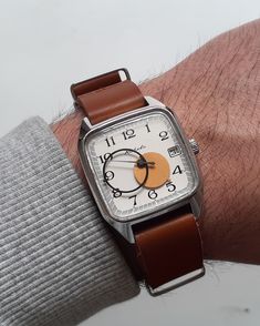 "Vintage watch \"Raketa\" in good working condition . Watch hands symbolizes the Sun and Moon watch. All parts are original. Movement caliber #2614.H. Good visual condition (has signs of time) - seen on photos. Made in USSR in 1980s by Petrodvorets Watch Factory. Mechanical watch not required battery , watch uses mechanical mechanism to measure the passage of time. Specifications: - Comes with new leather strap. - metal case - measures: 34mm case in diameter - 17 jewels -The watch will be carefu Moon Watch, The Sun And Moon, Trendy Watches, Retro Watches, Smart Watches Men, Vintage Watches For Men, Fashion Watch, Stylish Watches, Fine Watches