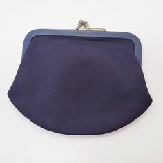 Cool vintage bark blue fabric coin purse.  Has a kiss lock clasp and is not lined. Unknown maker.  No tags. c 1950s - 1960s Condition is excellent.  There are stains, holes, rips or tears.  Inside is clean.  Ready for use. Fabric Coin Purse, Dark Blue Fabric, Silver Rose Ring, Resin Bangles, Reverse Painted, Rose Ring, Vintage Purses, Snuff Bottle, A Kiss