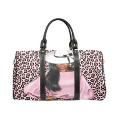 Pink Cheetah Weekender Bag, Woman's Travel Bag, Gift Ideas for Women - Travel Bag for Black Women - Overnight Bag for Women - Weekender So many are traveling whether for spring break or just a family trip these bags will have you standing out from the rest! Makes a great travel gift! With so many bags that look the same why not have your own stylist travel bag that represents you! Made from high-grade waterproof fabric, durable, water-resistant. LARGE 36.47 Oz. Made from high-grade waterproof fabric, durable, water-resistant. Dimensions: 20.87"(L) x 12.01"(W) x 9.84"(H) x 7.28"(Hand Drop). One main compartment, big enough to bring purse, cosmetic case, sunglasses, etc. One Inner zipper pocket on back wall. Sturdy portable belt, durable luggage tag and comfortable shoulder strap. Chic Large Capacity Rectangular Travel Bag, Chic Rectangular Large Capacity Travel Bag, Trendy Travel Pouch Bag, Trendy Bag With Luggage Sleeve And Double Handle, Trendy Double Handle Shoulder Bag With Luggage Sleeve, Trendy Shopping Travel Bag With Top Carry Handle, Trendy Satchel Travel Bag For Shopping, Chic Rectangular Travel Bag With Adjustable Strap, Rectangular Everyday Duffle Bag