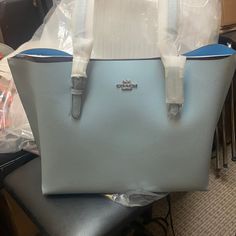 Coach Mollie Tote Large Size. Brand New, Never Used.Price Is Firm Light Blue Travel Bag With Removable Pouch, Light Blue Double Handle Shoulder Bag For Daily Use, Light Blue Double Handle Shoulder Bag, Light Blue Crossbody Bag For Daily Use, Luxury Large Capacity Blue Satchel, Blue Bucket Shoulder Bag With Top Handle, Blue Bucket Shoulder Bag With Top Carry Handle, Light Blue Bucket Bag For Daily Use, Light Blue Large Capacity Bag For Everyday