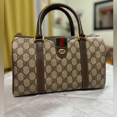 Authentic Gucci Boston Handbag With Cherryline Excellent Condition Pvc Leather Gold Hardware There’s A Little Dirt Inside, Gold Hardware Is In Gold No Tarnish, Over All Looks Like Brandnew. Can Put Strap Of Choose To. Chunky Sole Boots, Bags Gucci, Gucci Bags, Gucci Bag, Gold Hardware, Boston, Bag Lady, Purse, Gucci