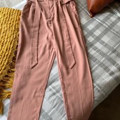 Nwt H&M Pink Pants With Belt. Soft Fabric Never Worn With Tag. Size 8. Measurements: Waist: 30” Inseam: 25.5” Length: 39” Pink Workwear Pants With Belt Loops, Pink Bottoms With Belt Loops For Work, H&m High Waist Bottoms For Fall, H&m High-waisted Pants With Pockets, Trendy Workwear Pants By H&m, Trendy Workwear Pants From H&m, H&m Tapered Leg Bottoms For Spring, H&m Tapered Leg Spring Bottoms, H&m High-waisted Workwear Bottoms