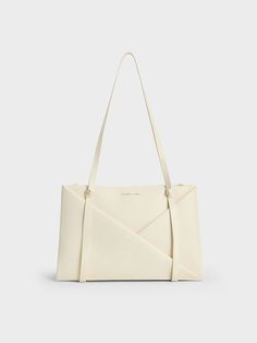 Cream Midori Geometric Tote Bag Charles And Keith Bags, Clear Backpacks, Charles And Keith, Noir Color, Chic Crossbody Bag, Cream Bags, Knuckle Rings, Charles Keith, Everyday Bag