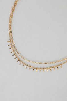 Gold Layered Chain Necklace Everyday Double Chain Choker Charm Necklaces, Everyday Double Chain Choker Charm Necklace, Gold Multi-strand Charm Necklaces, Gold Multi-strand Charm Necklace, Gold Plated Double Chain Choker Necklace, Gold Minimalist Multi-strand Charm Necklace, Minimalist Gold Multi-strand Charm Necklace, Everyday Double Strand Delicate Chain Layered Necklace, Dainty Double Strand Layered Necklace With Delicate Chain