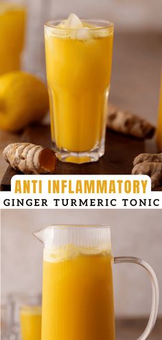 an orange drink with ginger and cinnamon in it