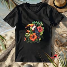 Title: "Tropical Toucan Casual T-Shirt - Available in 4 Vibrant Colors" Description: Tropical Toucan Design: This t-shirt features a stunning tropical toucan design, perfect for adding a splash of color to your wardrobe. Vibrant Color Options: Available in four eye-catching colors, there's a perfect shade for everyone to enjoy. Casual and Stylish: Combining casual comfort with stylish design, this t-shirt is a must-have for any casual outing. High-Quality Print: The high-quality print ensures th Tropical Parfait, Tropical Shirt, Four Eyes, Tropical Shirts, Tropical Design, Gifts For Nature Lovers, Casual T Shirt, Summer Shirts, Casual T Shirts