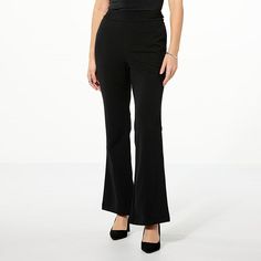 Nina Leonard Flared-Leg Pant with Buckle Detail A refined take on the bell-bottom, this flared-leg pant is a natural for work-day looks and fun to style with relaxed tops and casual footwear. Casual Footwear, Flare Leg Pants, Bell Bottom, Bell Bottoms, Piece Of Clothing, Fashion Clothes Women, Casual Shoes, Pants For Women, Buckle