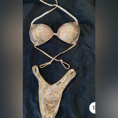 Gorgeous Gold Muscle Dazzle Custom Bikini. Worn Once. Underwire Molded Cup Provides Great Support - 36d/Dd Or Smaller Cup If You Add Inserts (Does Not Come With Inserts). Waist 23-26, Hips 34-35”, Adjustable Straps Will Allow For Heights 5’3”-5’7” (I Am 5’5”). Colors Are Amazing Under Stage Lights. Minor Tan Staining On Interior Lining Bottom And Top Only. No Visible Outside Defects. Physique Competition, Stage Lights, Posing Suits, Stage Lighting, Womens Swim, Adjustable Straps, Women Shopping, Gold, Color