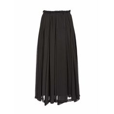 Charcoal crepe maxi skirt with lavender contrast stitching and inner lining, zip closure from COMME DES GARÇONS. Item ID: CDG40004 Composition: Silk