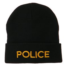 Police Embroidered Long BeanieMade of 100% acrylic.One size fits most with flexibility, fitting up to XL.Adult/Unisex.Entire beanie measures around 12 inches long and 8 inches wide.Crown measures around 8 inches deep.Cuff measures around 2 3/4 inches high.Hand washable.Imported.BEANIE Wording of police is embroidered on the front cuff.Beanie hat is easily stretchable and flexible, ensuring comfortable fit for most people.Our police long cuff embroidered beanie is great for representing your occu Long Beanie, Embroidered Beanie, Grey Beanie, Themed Events, Sticker Patches, Patch Design, Royal Navy, Custom Hats, Law Enforcement