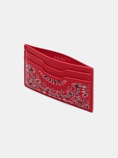 House signature graphics illustrate small leather goods for on-the-go wear. The Bandana Card Holder is designed with classic six-slot construction and embroidered with the house's bandana motif. CORE COLLECTION MADE IN ITALY 100% LEATHER Red Bandana, Red Silk, Small Leather Goods, Leather Goods, Card Holder, In Italy, Italy, Red, Leather