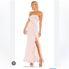 Nbd Pink Gown, Size: S, Fits True To Size, Never Worn And With Tags Cute Formal Dresses, Ruffle Prom Dress, Long Formal Dress, Prom Dress Inspiration, Cute Prom Dresses, Pink Gowns, Maxi Gown Dress, Strapless Gown, Maxi Dress Formal