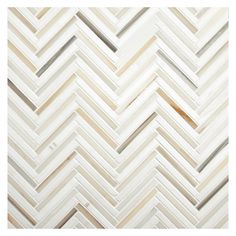 an image of a white and beige herringbone tile wallpaper pattern that looks like it has been made out of wood