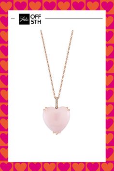 Complete Any Look On A Romantic Note With This Gorgeous Rose Gold Necklace. It Features A Heart-Shaped Pink Opal Pendant That Is Hung On A Diamond-Studded Loop. Pink Opal, 8.75 Tcw Diamond, 0.04 Tcw Diamond Color: Hi Diamond Clarity: I1-I2 14k Rose Gold Lobster Clasp Made In Usa Size Length, About 16" With 2" Extender Pendant Size, About 0.97". Center Core - Jewelry Trunk > Saks Off 5th. Effy. Elegant Pink Heart Necklace With Heart Beads, Pink Heart Cut Necklaces For Wedding, Pink Heart Cut Necklace For Wedding, Pink Heart Beads Necklace For Anniversary, Feminine Heart Beads Jewelry For Wedding, Elegant Pink Heart Pendant Necklace, Pink Heart Beads Necklace For Wedding, Elegant Pink Heart Necklace For Wedding, Pink Gold Heart Necklaces For Wedding