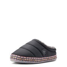 Treat yourself after a long day on your feet. With its puffy, quilted upper and plush feeling, this soft slipper is an instant fave. Crius Clog Slipper | Women's Crius Clog Slipper Casual Shoes in Black, Size: Medium B / Medium by Ariat Winter Plush Lined Slip-on Slippers, Synthetic Clogs For Indoor Use In Winter, Indoor Synthetic Clogs For Winter, Indoor Winter Clogs Made Of Synthetic Material, Outdoor Winter Clogs With Cushioned Footbed, Cozy Indoor Winter Clogs, Cozy Winter Indoor Clogs, Winter Outdoor Synthetic Slippers, Black Synthetic Clogs For Winter