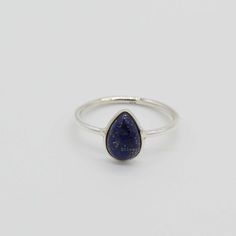 Natural Lapis Lazuli Ring | Handmade Silver Ring | 7x10mm Pear Blue Lapis Ring | Blue Lapis Ring | 925 Sterling Silver Rings | Gemstone Ring》D E T A I L S《✦Stone: Natural Lapis Lazuli✦Shape: Pear✦Size: 7x10 mm✦Weight:- 1.75 Gram Approx✦SKU: SE-1330✦••✧••✦••✧••✦••✧••✦••✧••✦》A B O U T S T O N E《💎 Lapis Lazuli is a deep blue dazzling stone that shines light on the soul and helps us to awaken our divine purpose. It opens the door to a higher consciousness and allows you to keep feet on the ground a Teardrop Sterling Silver Stackable Rings As Gift, Teardrop Sapphire Ring In Sterling Silver, Teardrop Sapphire Ring In Sterling Silver Gift, Sapphire Teardrop Sterling Silver Ring, Divine Purpose, Rings Gemstone, Engagement Ring Photos, Handmade Silver Ring, Lapis Ring