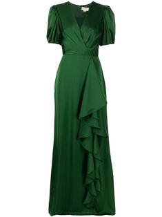 Emerald Lace Dress, Mother Of The Bride Dresses Green Classy, Green Draped Dress, Winter Formal Gown, Short Sleeve Maxi Dress With Ruffles For Formal Events, Formal Short Sleeve Maxi Dress With Ruffles, Green Draped Maxi Dress For Formal Occasions, Green Short Sleeve Maxi Dress For Formal Occasions, Formal Ruffled Short Sleeve Evening Dress