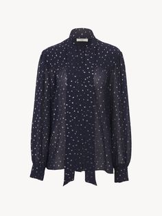 Chloé Lavallière Blouse In Silk & Lurex Dots | Chloé US Improve Soil Quality, Frame Collection, Blouse Pants, Diy Style, Blouse Dress, Bag Straps, Silk Blouse, Silk Printing, Order Online