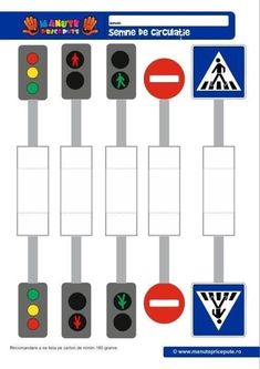 traffic lights and signs are shown in this worksheet