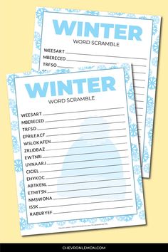 Free printable winter word scramble January Word Search For Kids, January Word Search, Winter Word Search For Kids, December Word, Holiday Word Scramble, Winter Word Search, Winter Printables, Fun Indoor Activities