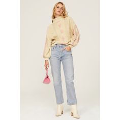 Off-white knit (60% Cotton, 40% Acrylic). Sweater. Long sleeves. Turtleneck. Pull on. 21.5" from shoulder to hemline. Imported. Acrylic Sweater, Rent The Runway, Yellow Print, Closet Designs, Yellow Sweater, Cable Knit, Knitted Sweaters, Turtle Neck, Off White