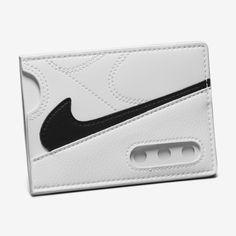 The design of this wallet was inspired by a shoe that has reigned supreme since the '90s. The wallet features a sleeve for storing cash and five slots for your cards and ID. Trendy White Wallet With Card Slots, Trendy White Wallets With Card Slots, Trendy White Rectangular Card Holder, White Rfid Blocking Card Holder For Daily Use, White Rectangular Card Holder With Slots, White Rectangular Card Holder With Card Slots, White Rectangular Card Holder, White Bifold Card Holder With Interior Slots, Trendy White Rectangular Wallet