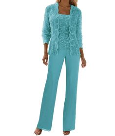 PRICES MAY VARY. Lace Chiffon Pant Suits for Women Dressy Wedding Guest Dress 3 Pieces Long Sleeves Summer Mother of The Bride Pantsuits Plus Size Grandmother of The Groom Outfits with Jacket Cocktail Pant Suits for Wedding Sequins Lace Floral Formal Evening Party Gown Features:3 Pieces mother of the bride dresses with jacket,plus size mother of the bride pantsuit,sequins lace flroal mother of the groom pantsuits for wedding,long sleeve grandmother of the bride pant suits petite,chiffon plus siz Grandma Of The Bride Dress Pant Suits, Suits For Wedding Guest, Wedding Guest Pants, Bride Pantsuit, Mother Of The Bride Trouser Suits, Dressy Pant Suits, Mother Of The Bride Looks, Wedding Pantsuit, Lace Wedding Guest Dress