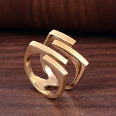 "Antique Brass Geometric Ring, Multi Line Ring, Big Statement Ring, Boho Jewelry, Gift For Her, Unisex Ring, 4 Line Ring, Wide Band Ring Size:- All Size Available In Variation Metal:- Brass IMPORTANT NOTE....👇 1 product free gift on purchase of 4 products. You can choose the free gift as your wish. Take a screenshot of the free gift you like from my shop and send me a photo in personal message. MUST READ....👇 5 stars is my shop's priority. So contact me before leaving any negative review. I am Modern Brass Stackable Rings For Gift, Modern Brass Stackable Rings As Gift, Modern Open Band Couple Rings As Gift, Adjustable Gold Ring For Anniversary, Modern Gold Ring, Gold Bar Ring, Statement Rings Unique, Big Statement Rings, Apple Rings