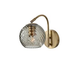 a wall light with a glass ball on it